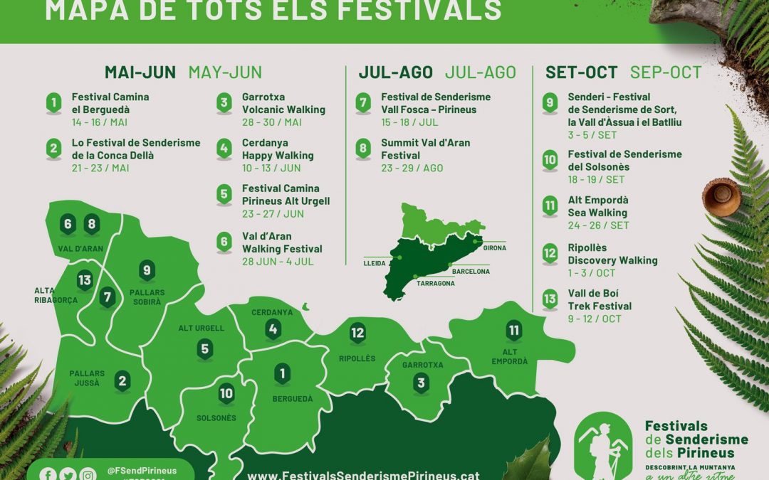 La 6a edició dels Festivals de Senderisme dels Pirineus arriba a les 11 comarques pirinenques